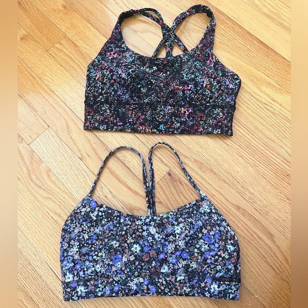 Lot of Two Colorful Lululemon Sports Bras Used Size Six